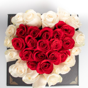 Surprise Box with 35 to 45 fresh roses, placed in oasis for long-lasting beauty, creating an unforgettable surprise. Perfect for Valentine's Day.