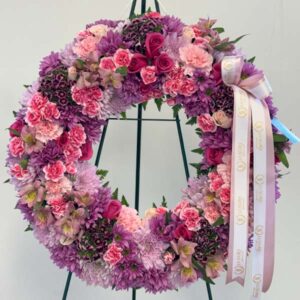 Lavender & Pink Sympathy Wreath - Designers Choice